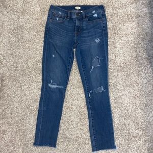 J. Crew jeans size 25, distressed stretch mid rise style